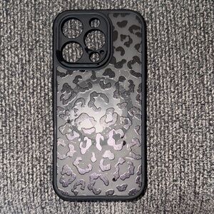 Leopard Print Phone Case - Black